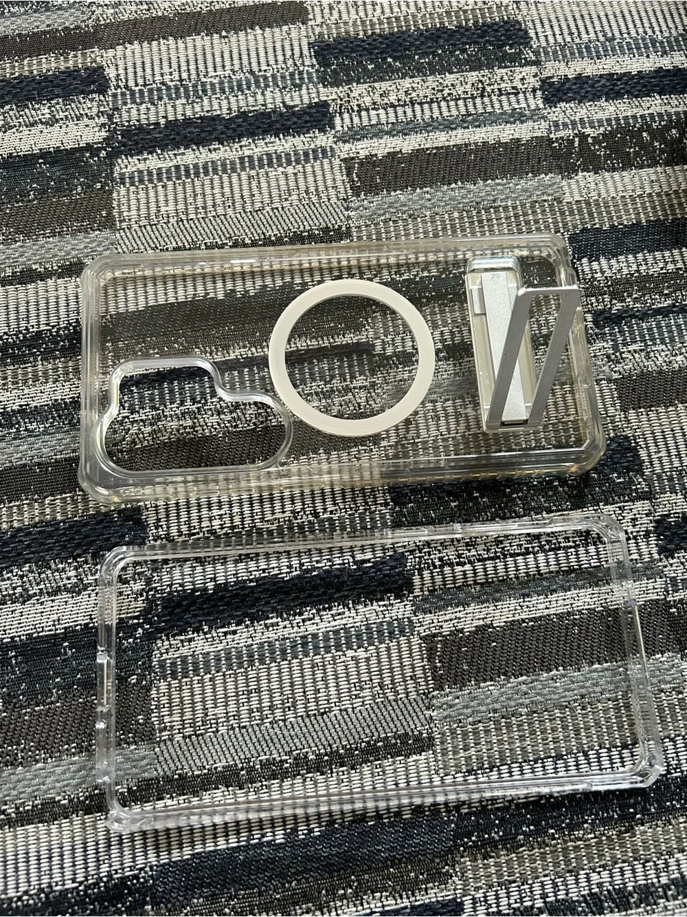 Clear Transparent Phone Case with Magnetic Ring and Kickstand